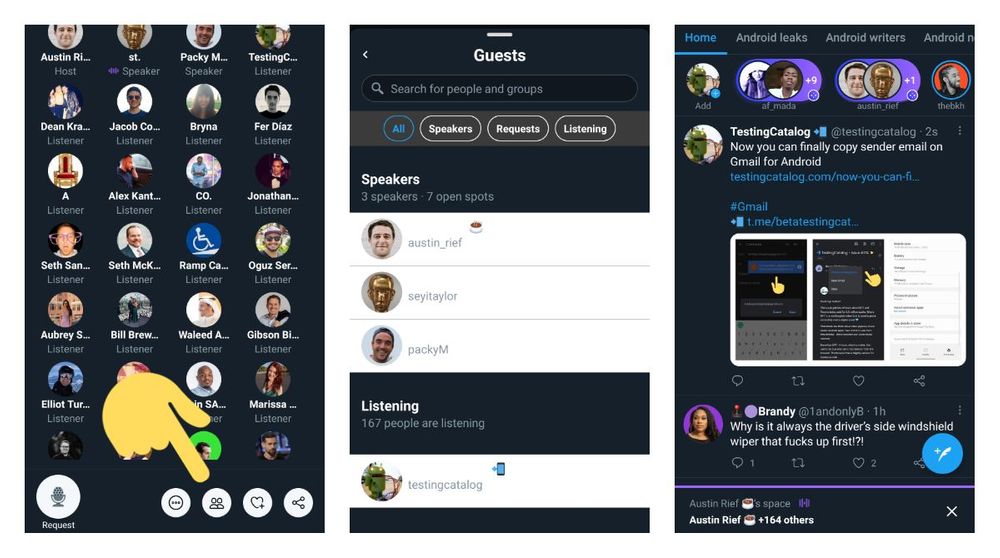 Twitter Spaces got a new Guests view on Android where you can search