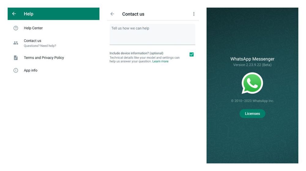 How to report bugs for WhatsApp Messenger on Android