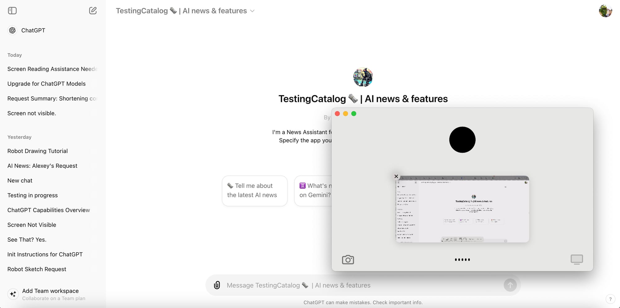 ChatGPT Voice UI on MacOS desktop