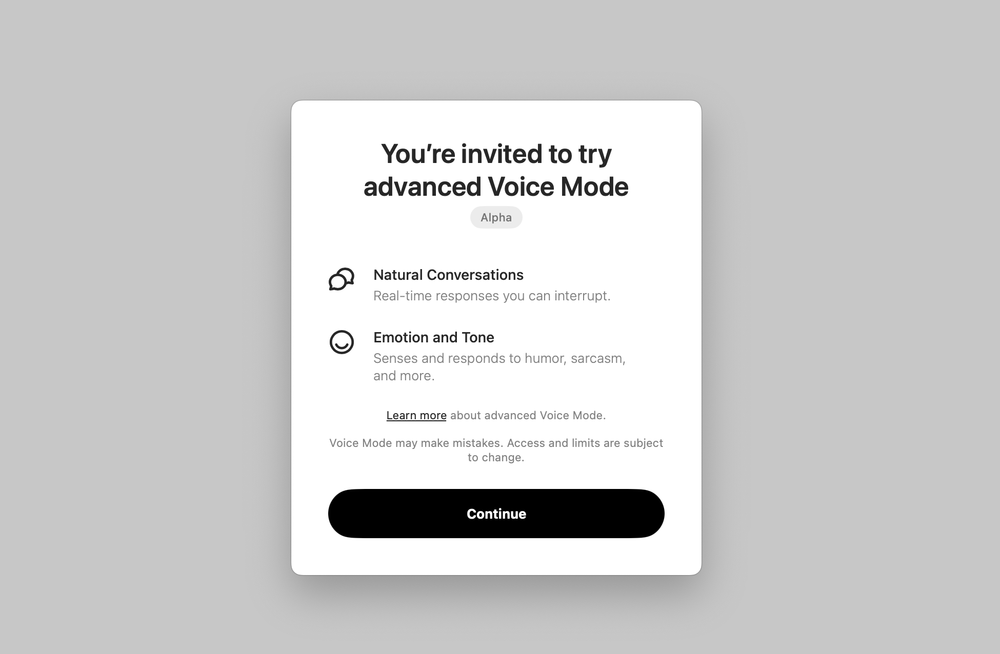 Advanced Voice Mode on ChatGPT