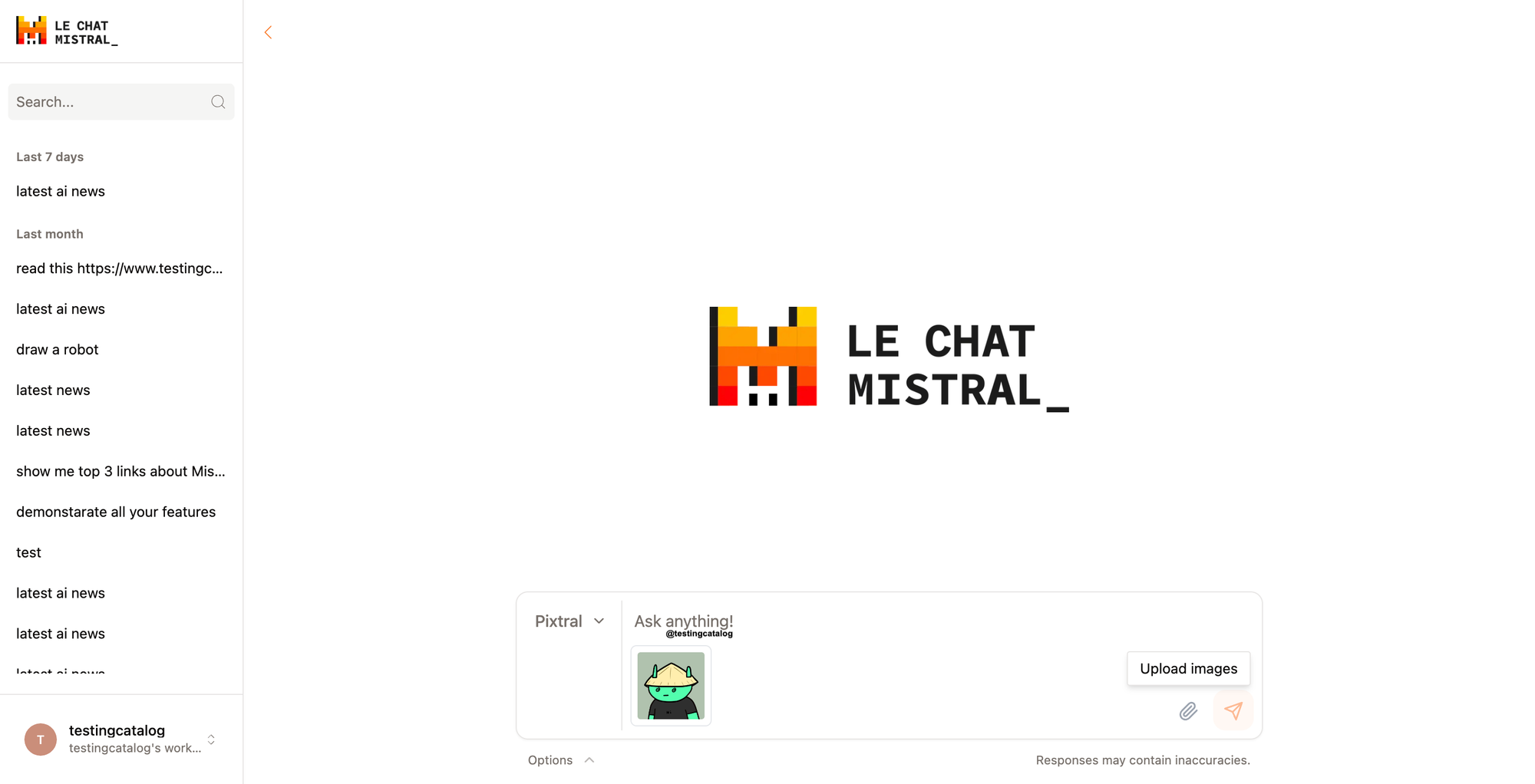 Pixtral on Le Chat